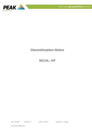 Discontinuation Notice DN002 - NG10L-HP