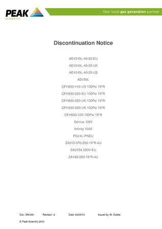 Discontinuation Notice DN005 - Legacy Products